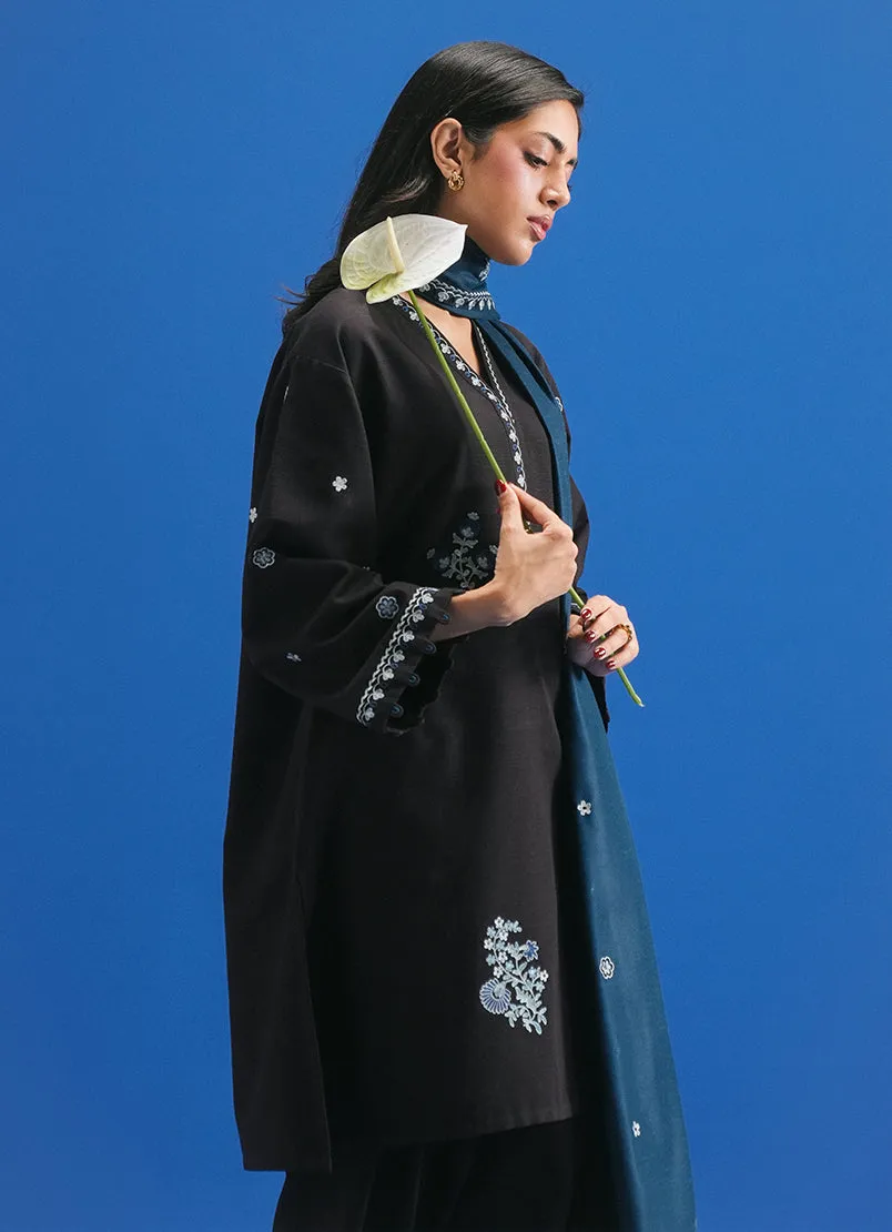 3 Pc Khaddar Embroidered Suit - Ikse-213869