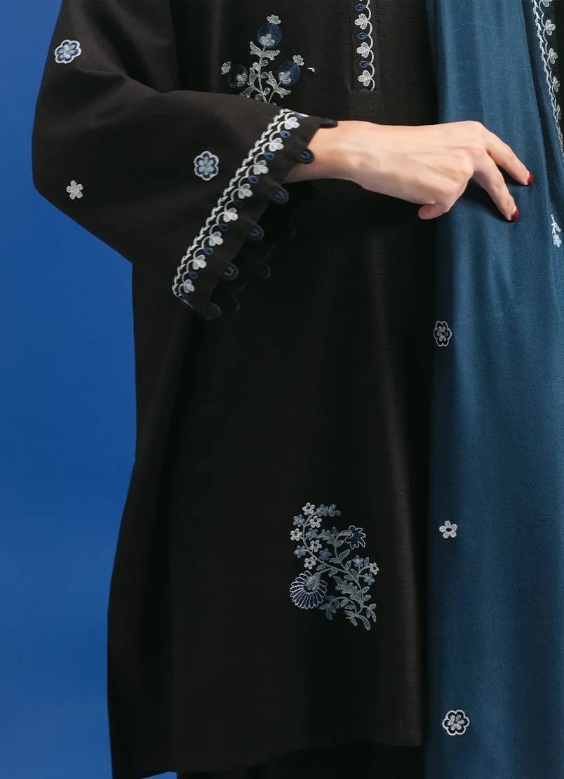 3 Pc Khaddar Embroidered Suit - Ikse-213869