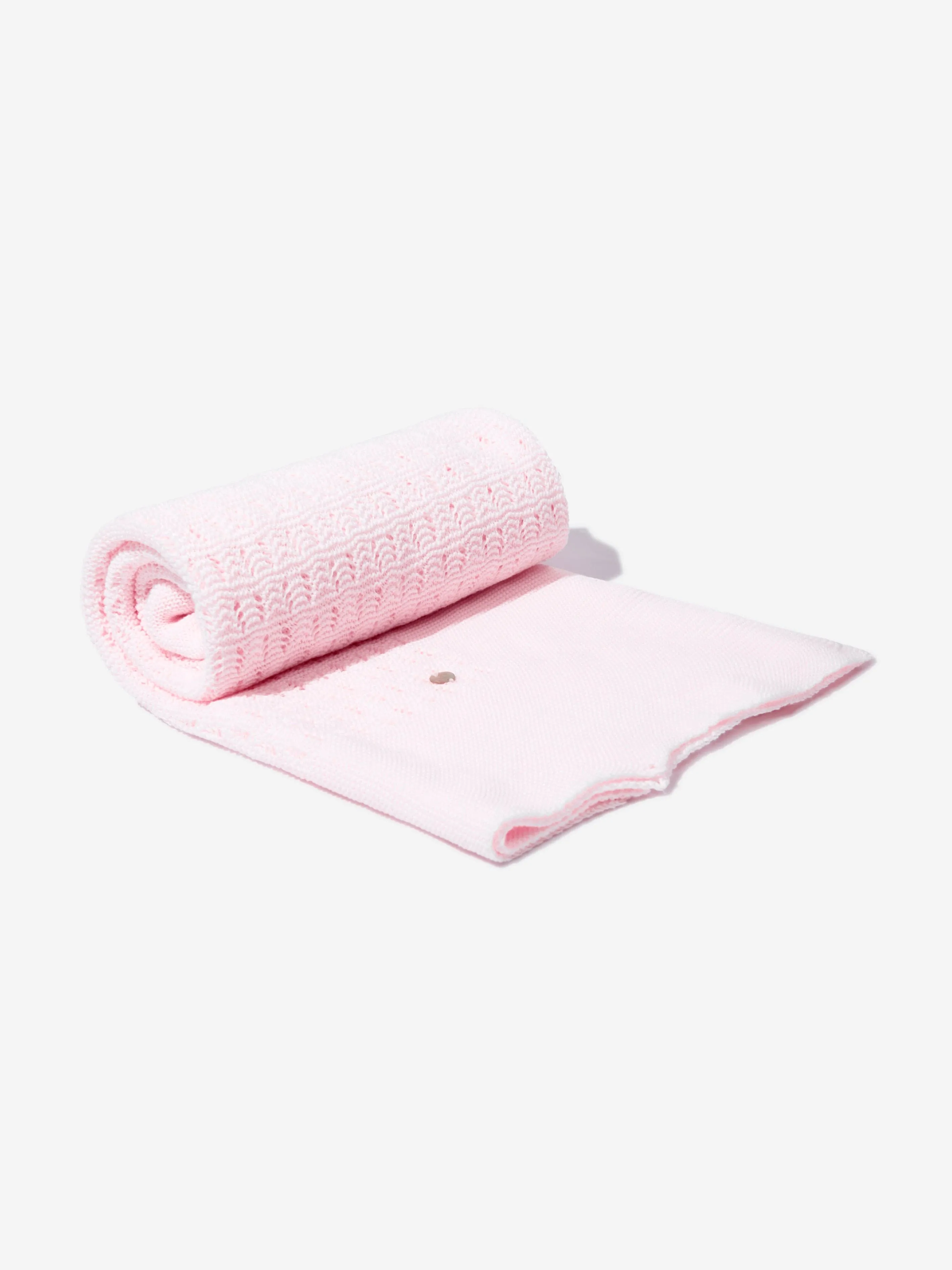 Baby Girls Cotton Knit Blanket in Pink (106cm)