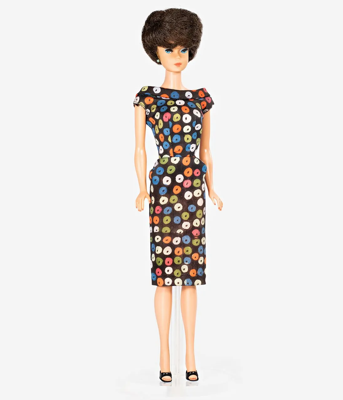Barbie x Unique Vintage Black Apple Print Sheath Dress