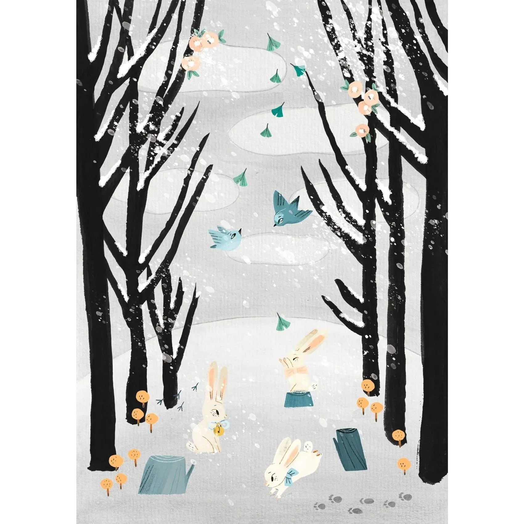 Djeco DJ09349 The Last Snowfall Painting & Collage Kit