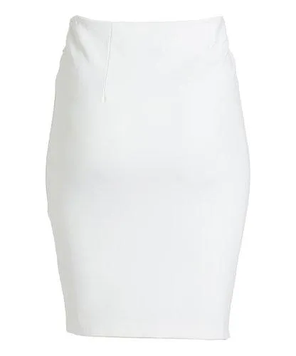 English Italian Hip Curvy White Asymmetrical Zip Skirt