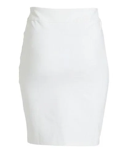 English Italian Hip Curvy White Asymmetrical Zip Skirt