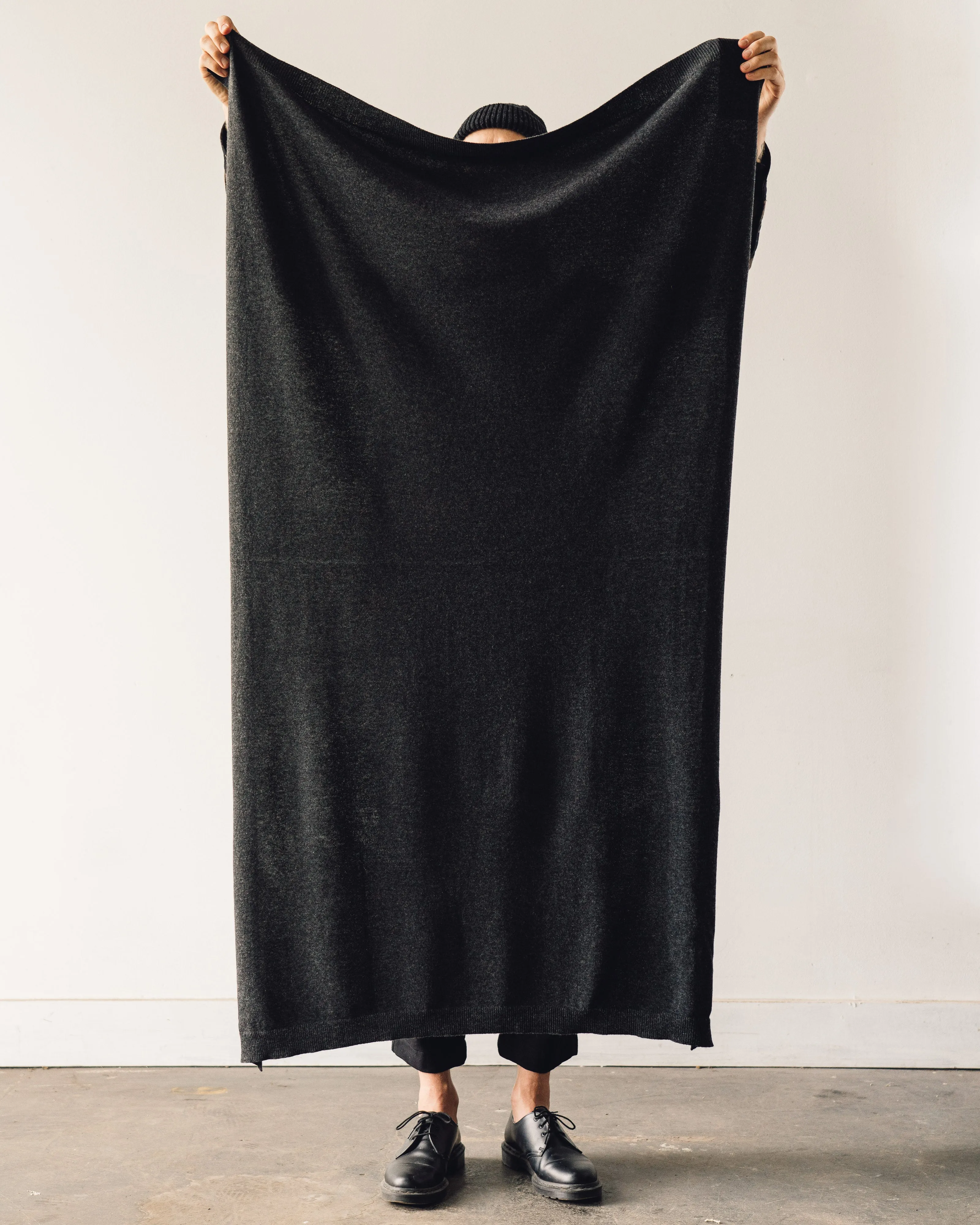 Evan Kinori Knit Shawl, Charcoal
