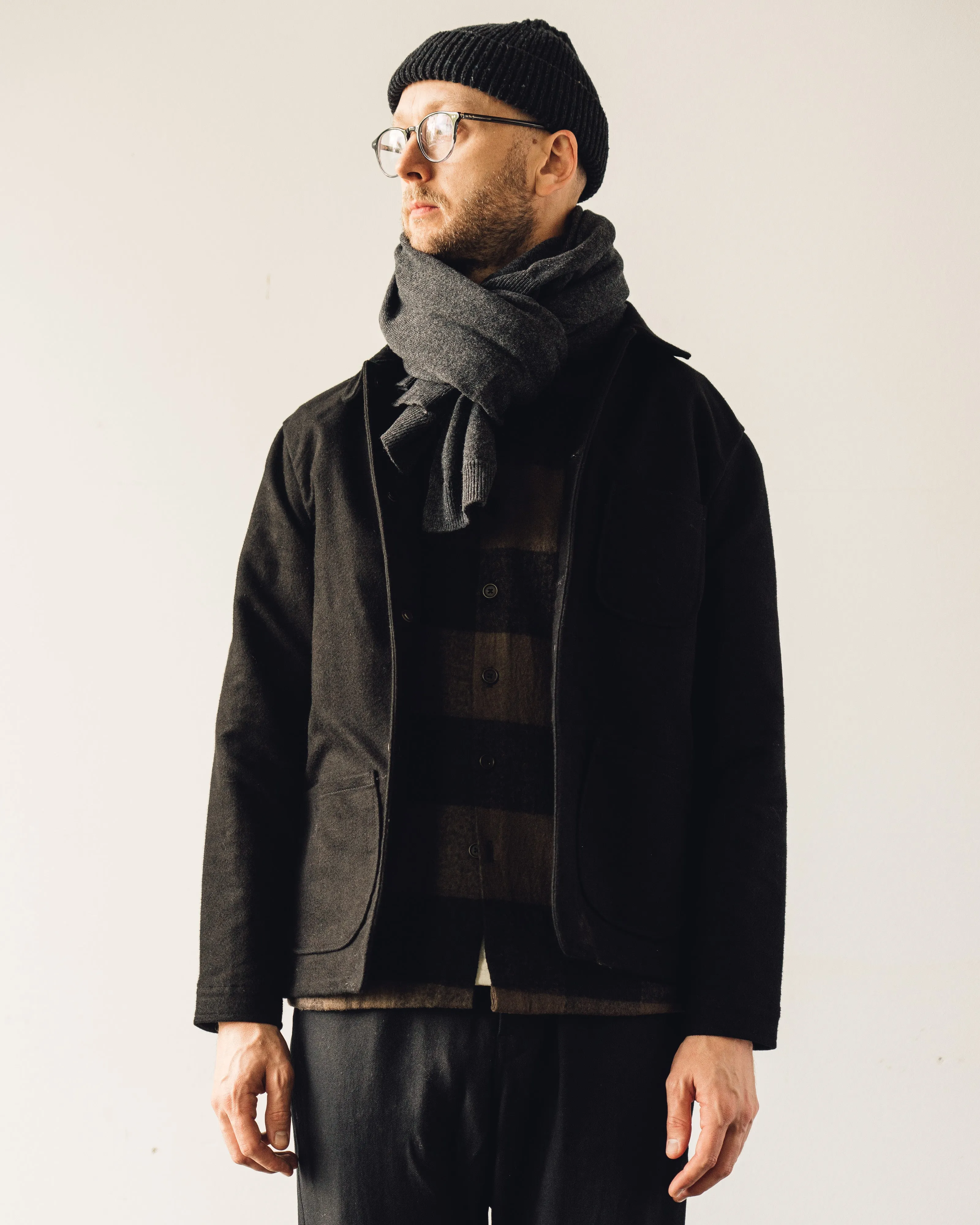 Evan Kinori Knit Shawl, Charcoal