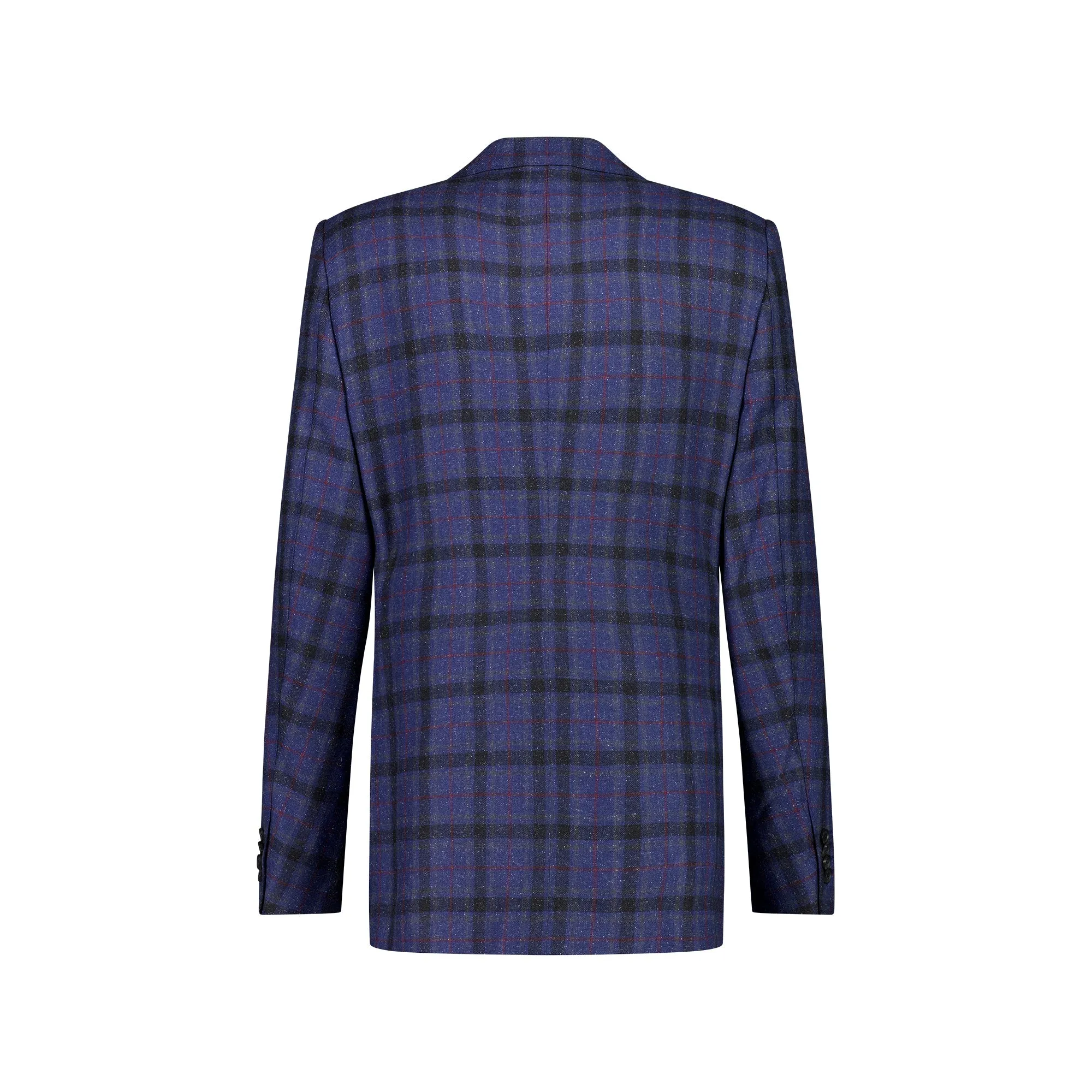 HENRY SARTORIAL DORMEUIL Wool/Silk Check Jacket BURGUNDY/NAVY REG