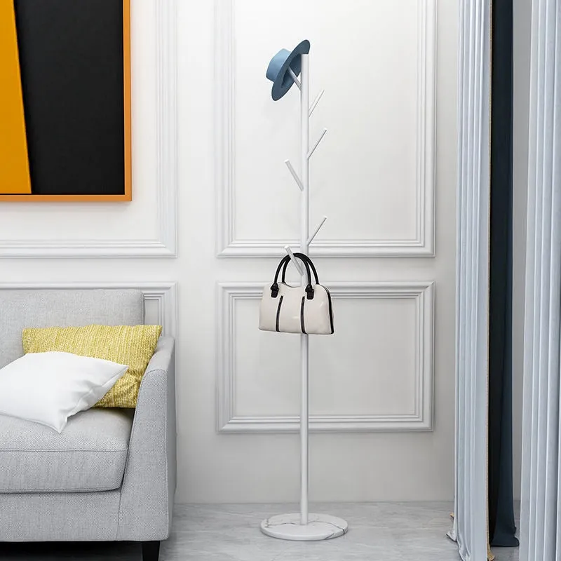 Metal Coat Rack with Stable Marble Base-Withe