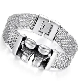 Miami Cuban Link  Stainless Steel Boxing Gloves Bracelet 8.9"