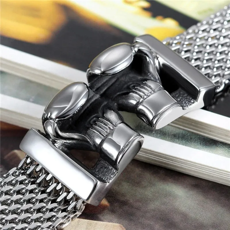 Miami Cuban Link  Stainless Steel Boxing Gloves Bracelet 8.9"