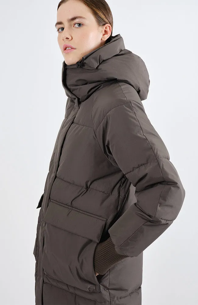 Ry puffer parka jas black olive