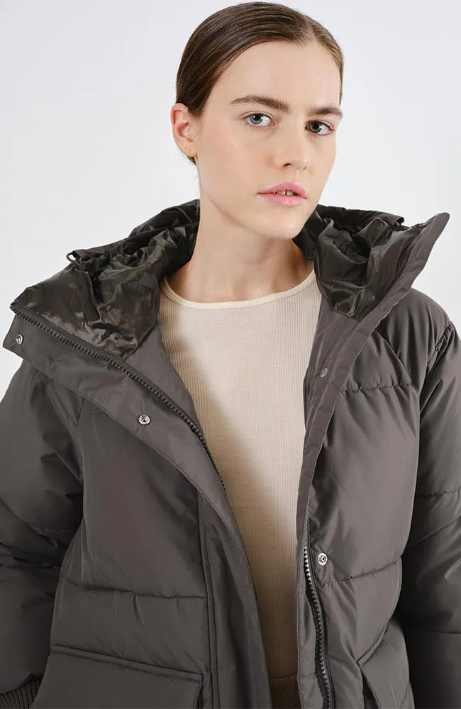 Ry puffer parka jas black olive