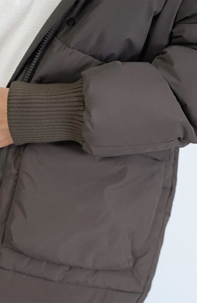 Ry puffer parka jas black olive