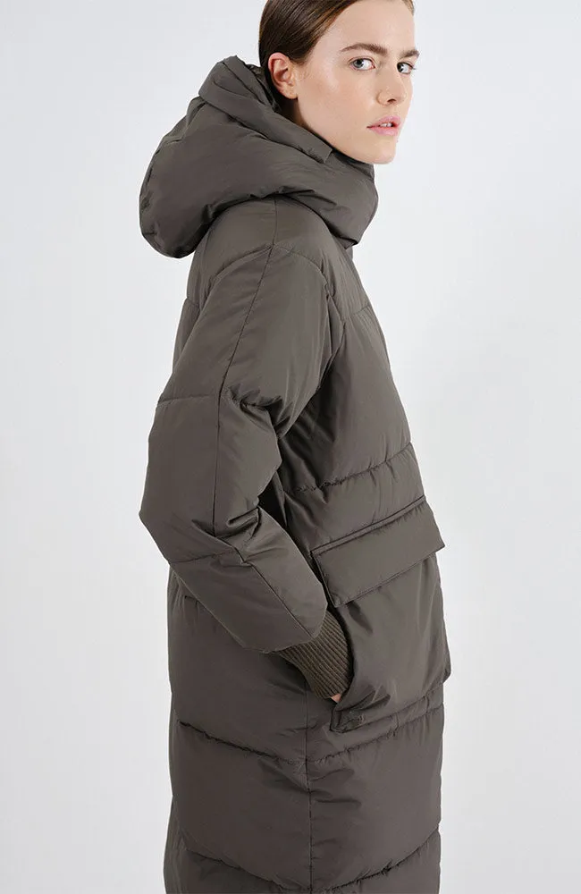 Ry puffer parka jas black olive