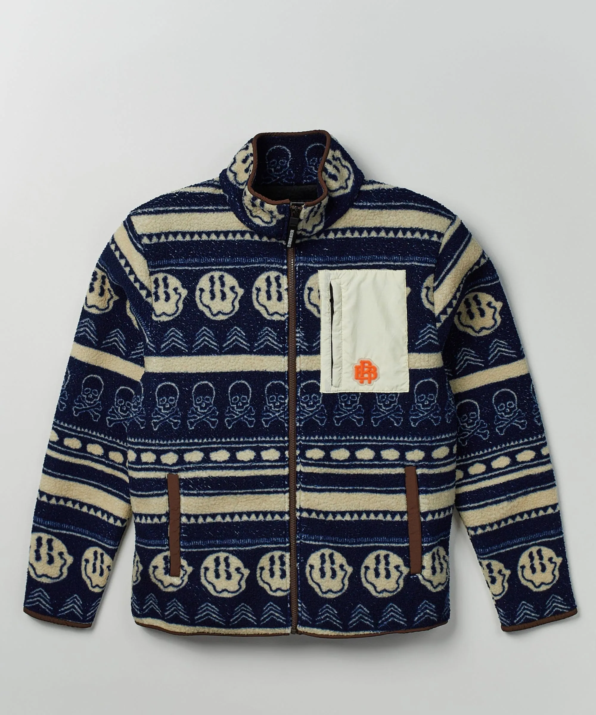 Smiles Skulls Sherpa Zip Up Jacket