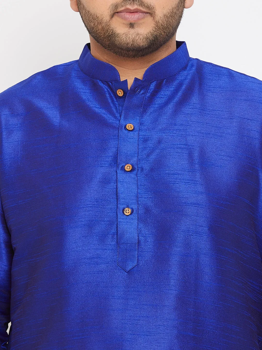 VASTRAMAY Blue Silk Blend Men's Kurta
