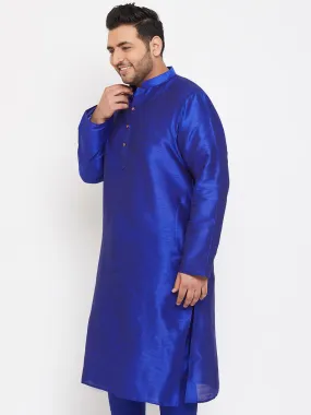 VASTRAMAY Blue Silk Blend Men's Kurta