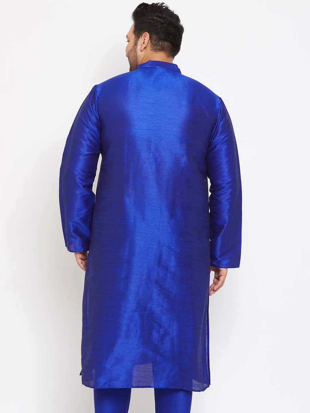 VASTRAMAY Blue Silk Blend Men's Kurta