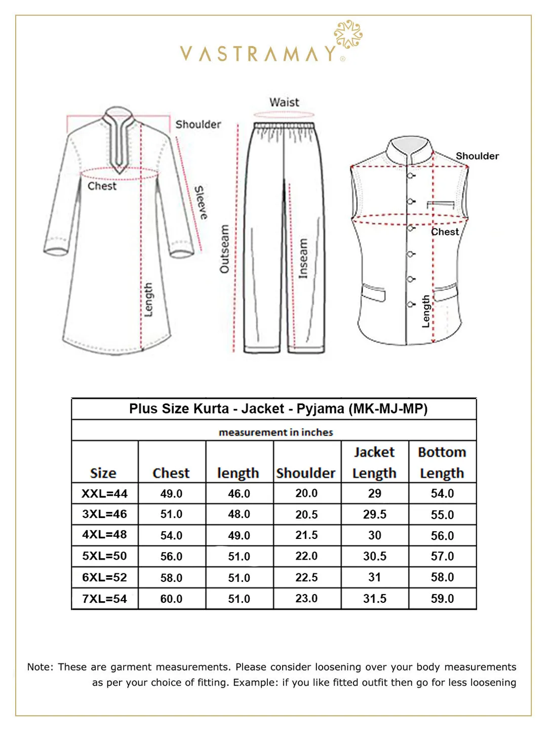 VASTRAMAY Blue Zari Nehru Jacket Set
