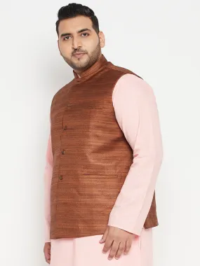 VASTRAMAY Coffee Brown Nehru Jacket