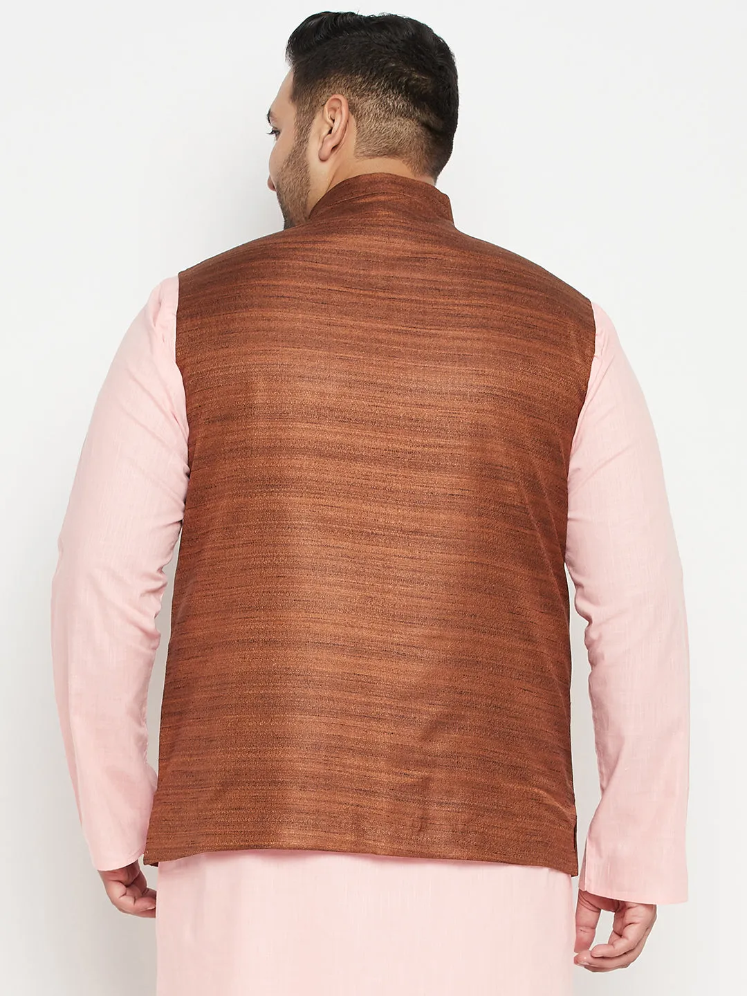 VASTRAMAY Coffee Brown Nehru Jacket