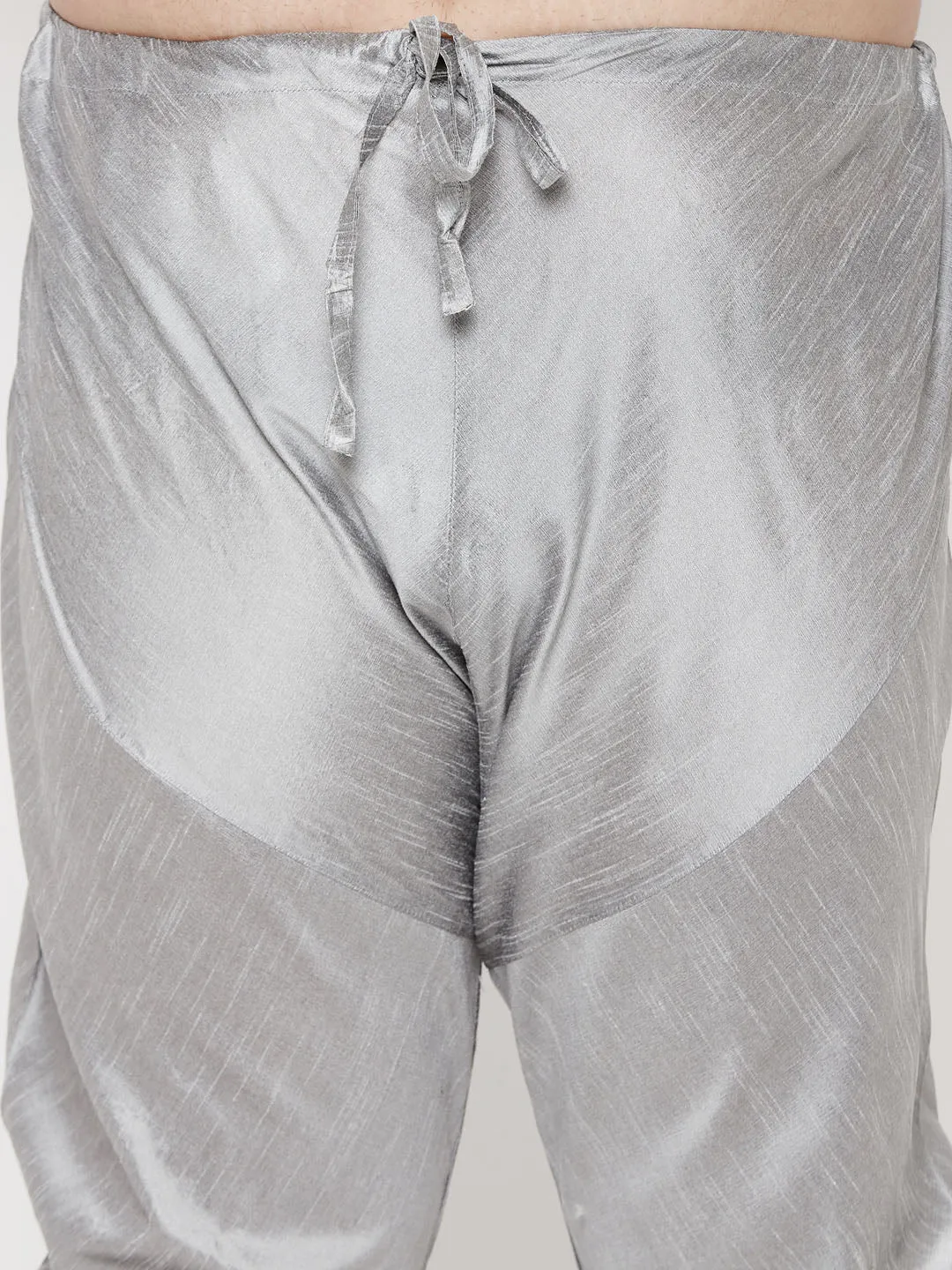 VASTRAMAY Gray Cotton Silk Churidar Pyjama