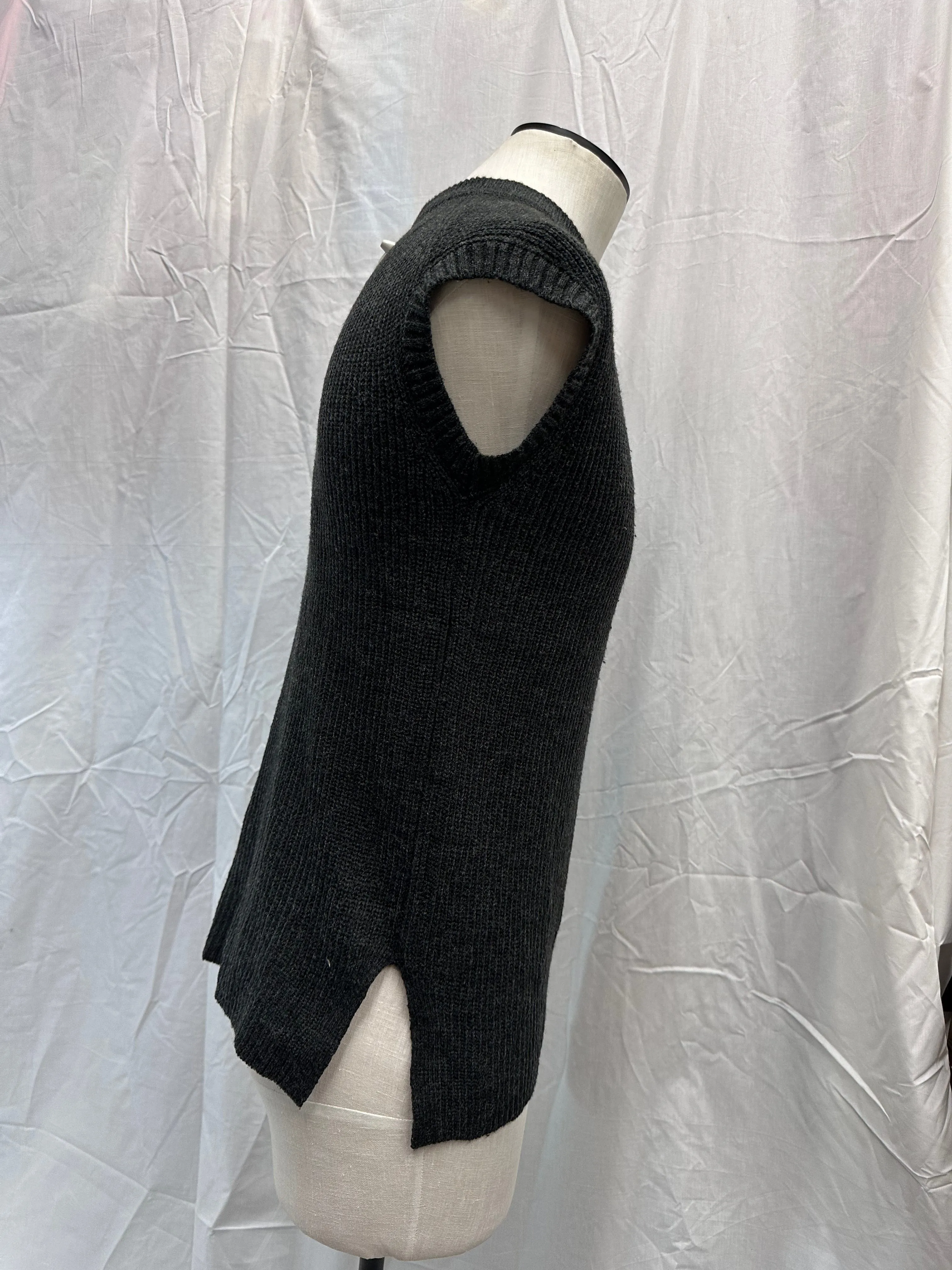 Vintage Charcoal Wool knit Vest