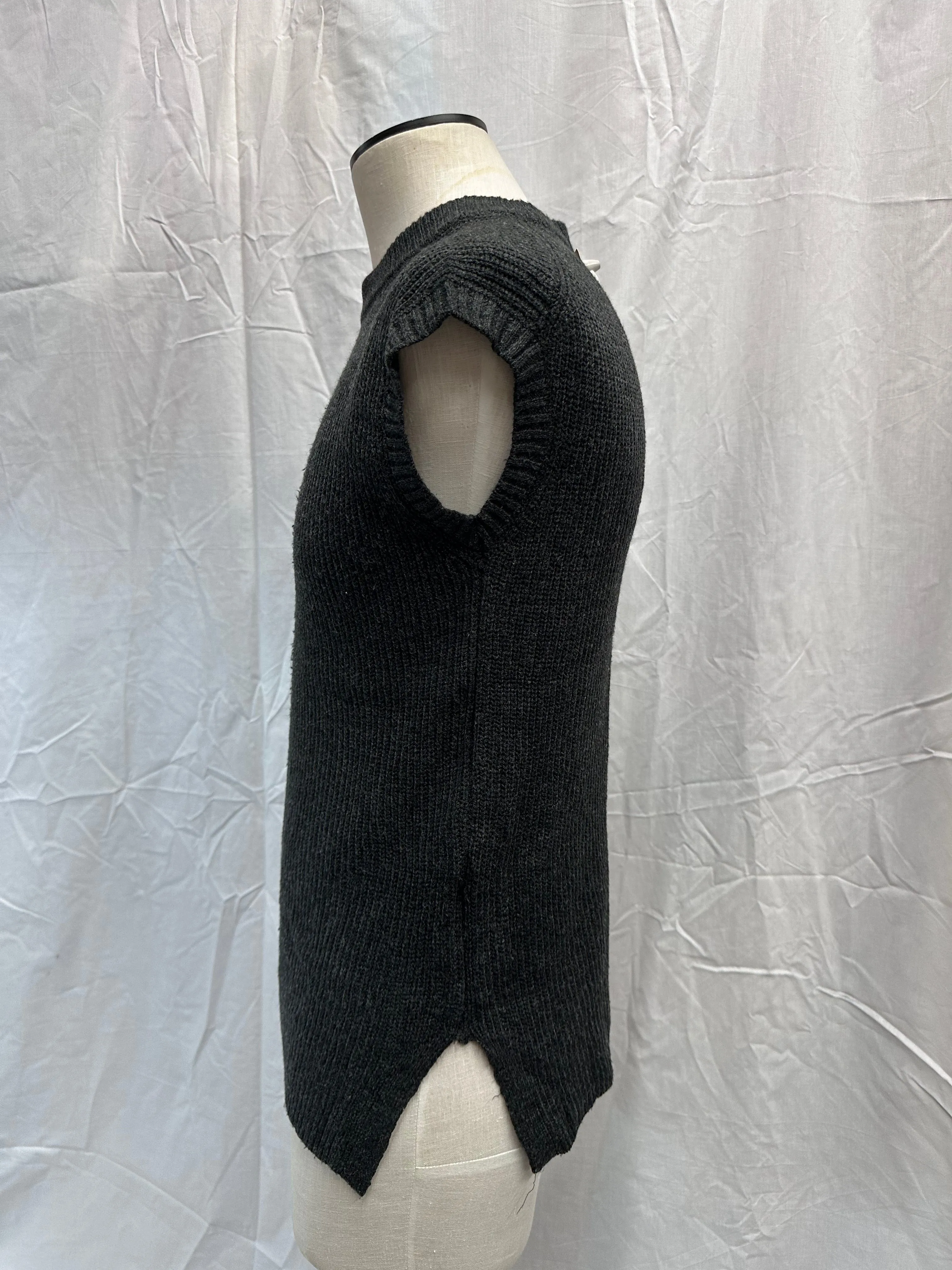 Vintage Charcoal Wool knit Vest