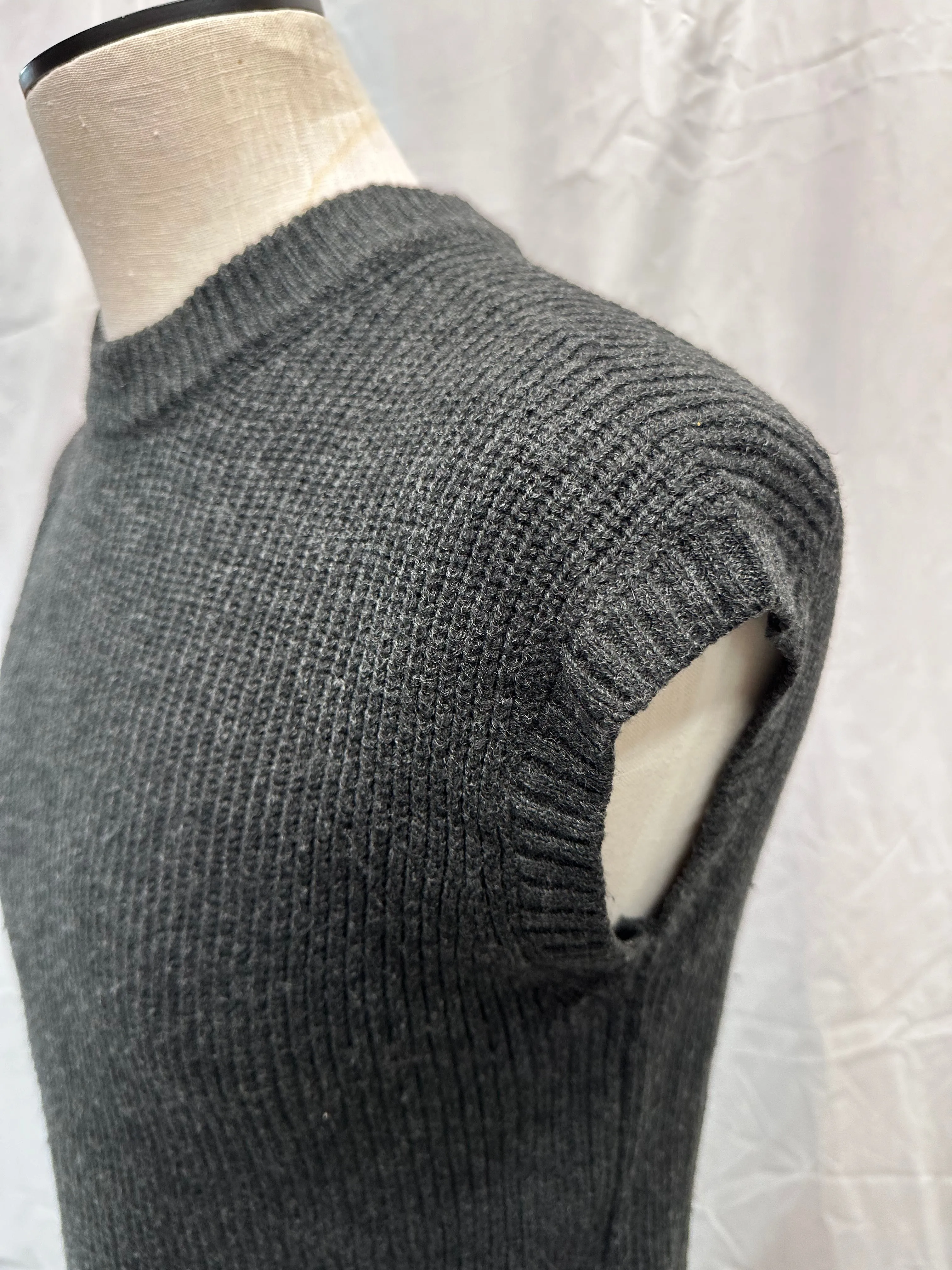 Vintage Charcoal Wool knit Vest