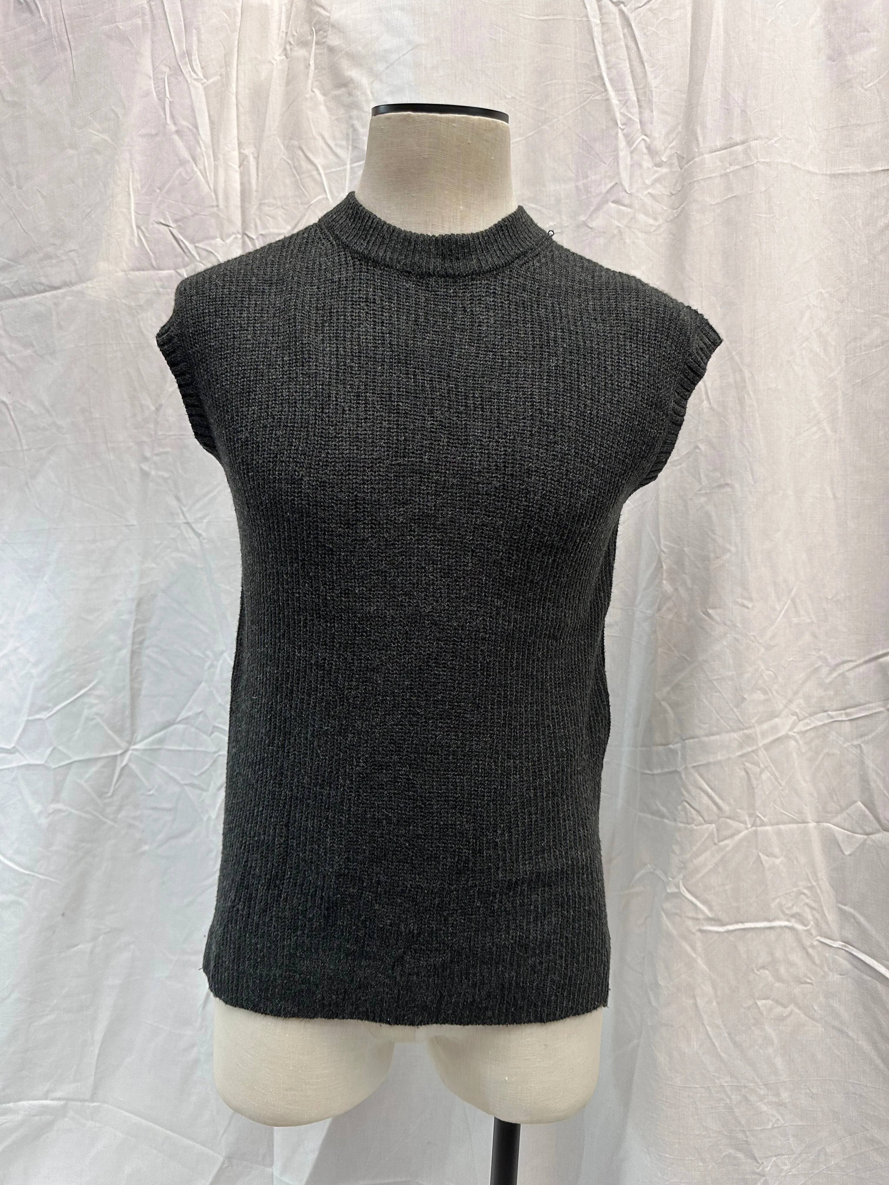 Vintage Charcoal Wool knit Vest