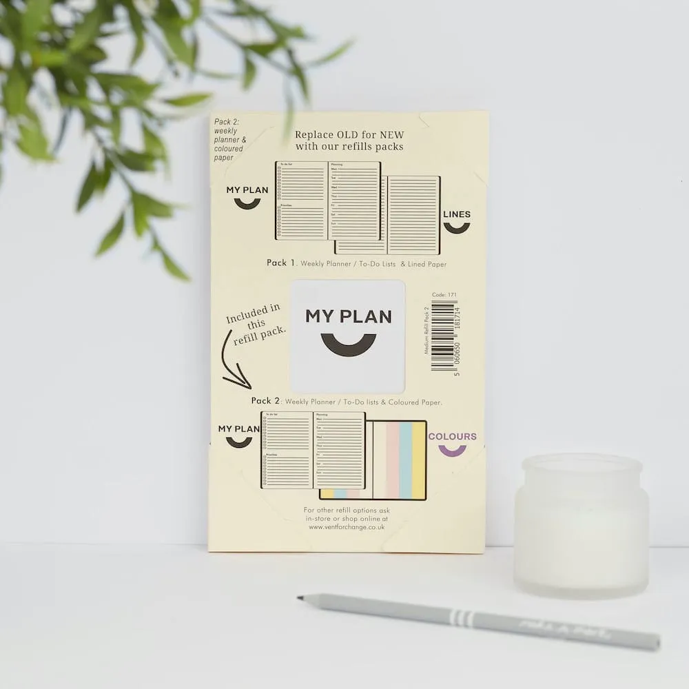 Weekly Planner Double Refill Pack 2: MyPlan & Coloured Paper