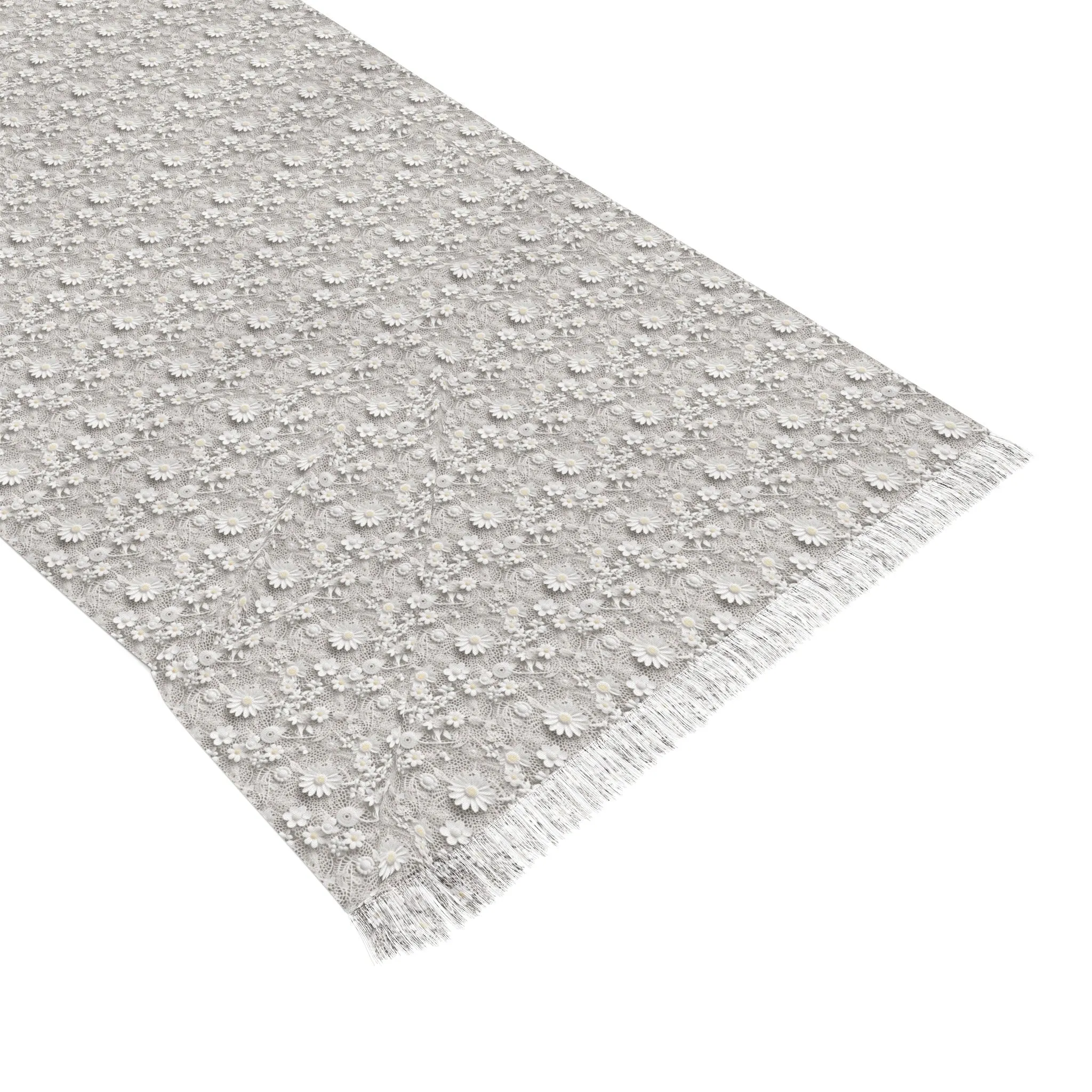 White Lace Faux Lightweight Scarf Elegant and Airy, Perfect for All Seasons, Versatile Fashion Accessory for All Seasons, Wedding, Easter
